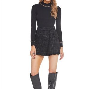 Astr the label black cece tweed skort